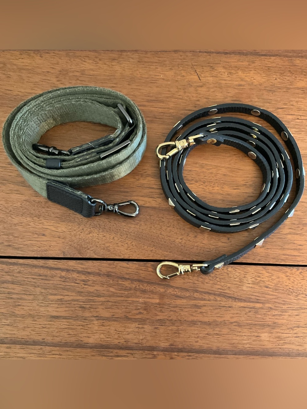 Bandolier Strap Bundle, Green Bobby Strap and Black studded Sarah Strap